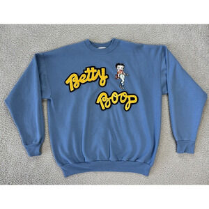 Vintage Betty Boop Sweatshirt Adult XL Letterman Patch Embroidered 2000 Official